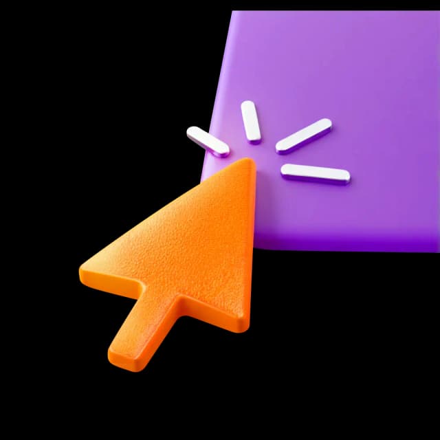Оранжевый 3D-курсор, указывающий вправо